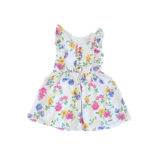 Tahari Girls White Floral Dress Size: 4T White Floral