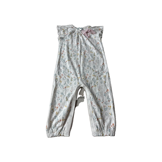 Feather Baby Girls White | Floral Romper Size: 12-18 months White | Floral