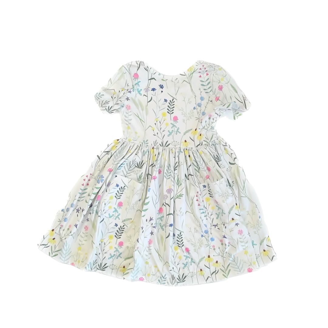 Mila & Rose Girls White Floral Dress Size: 4T White Floral