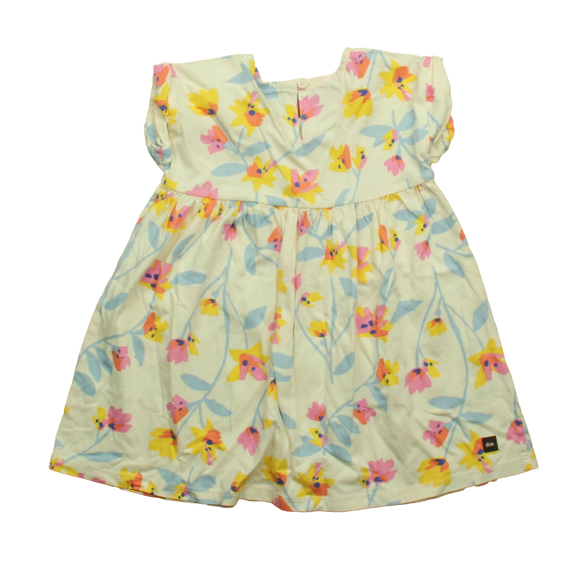 Tea Collection Girls White Floral Dress Size: 18-24 Months White Floral