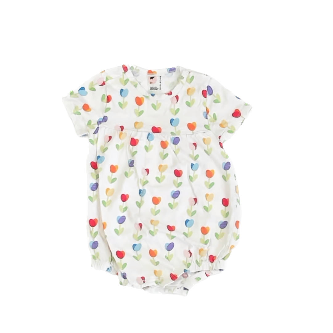 Monica & Andy Girls White Floral Romper Size: 2T White Floral