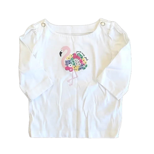 Janie and Jack Girls White Floral Long Sleeve T-Shirt Size: 2T White Floral