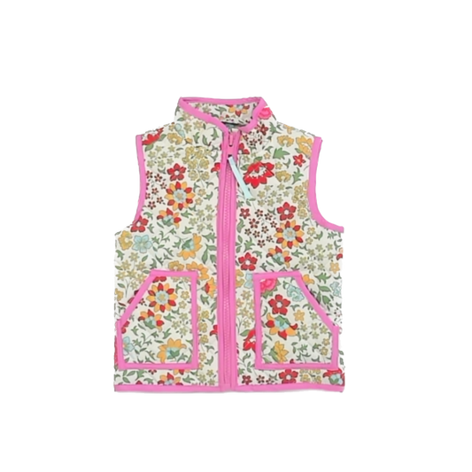 Adventurewear 360 Girls White Floral Vest Size: 9 Months White Floral