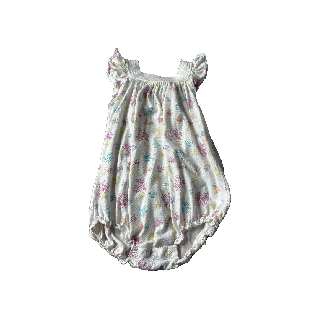 Feather Baby Girls White | Floral Romper Size: 6-9 months White | Floral