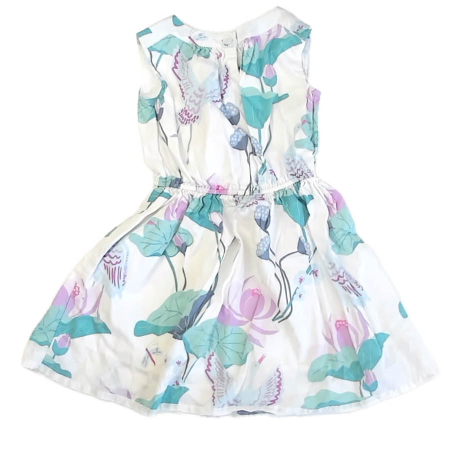 Tea Collection Girls White Floral Dress Size: 4T White Floral
