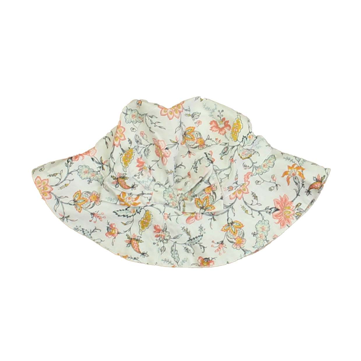 Janie and Jack Girls White Floral Hat Size: 6-12 Months