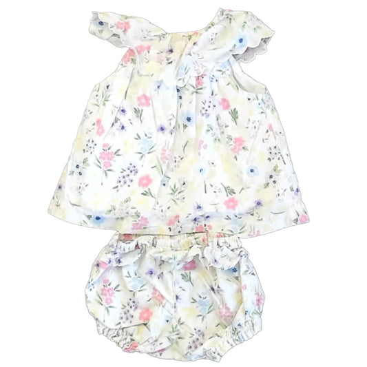 Janie and Jack Girls White Floral Apparel Sets Size: 18-24 Months White Floral