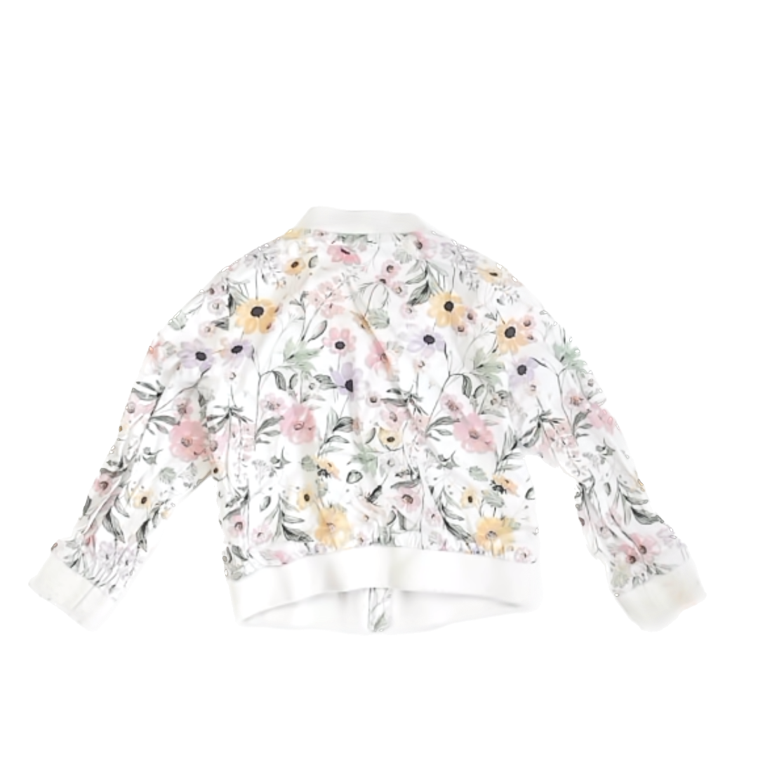 H&M Girls White | Floral Jacket Size: 3-4T White | Floral