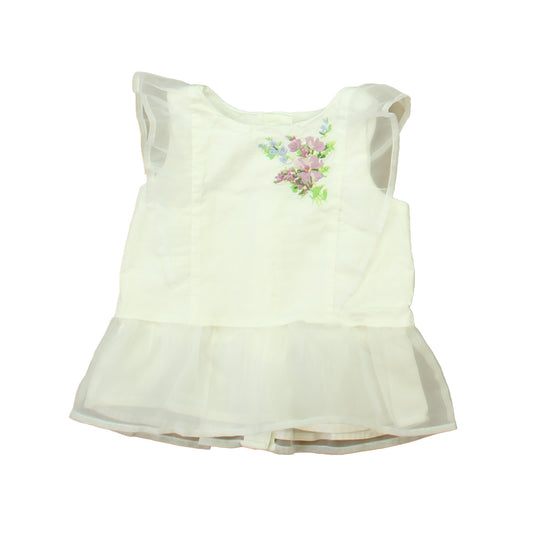 Janie and Jack Girls White Floral Blouse Size: 2T White Floral