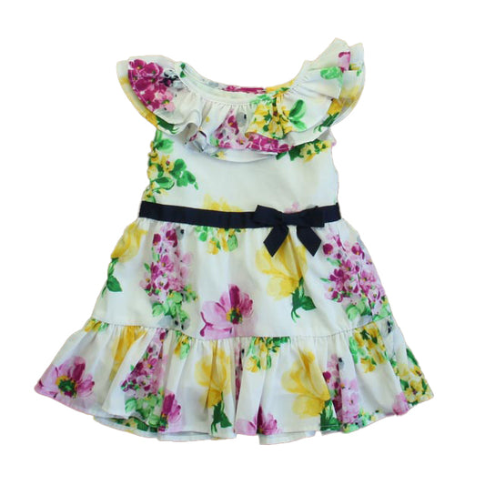 Janie and Jack Girls White Floral Dress Size: 12-18 Months White Floral