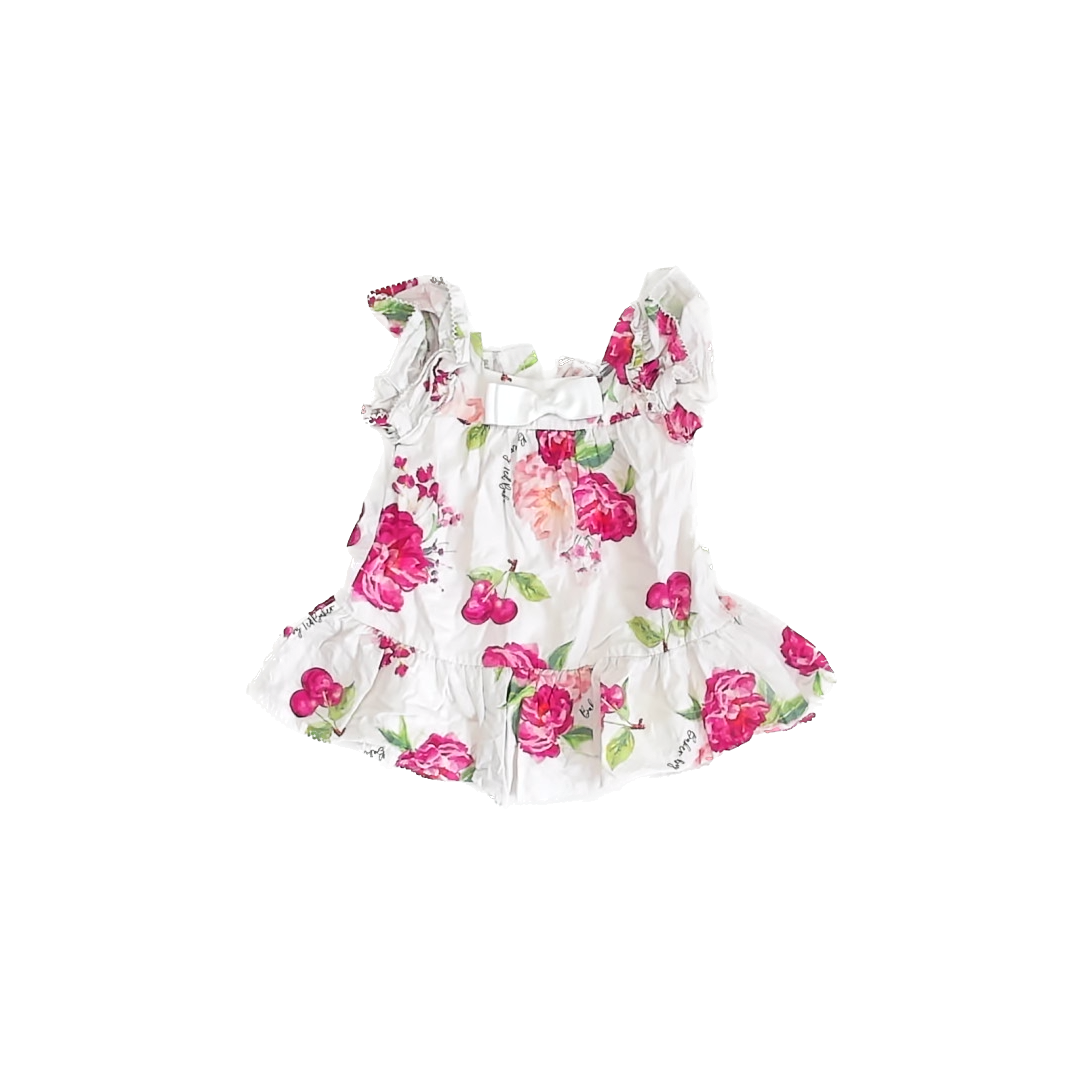 Ted Baker Girls White Floral Dress Size: 12 Months White Floral