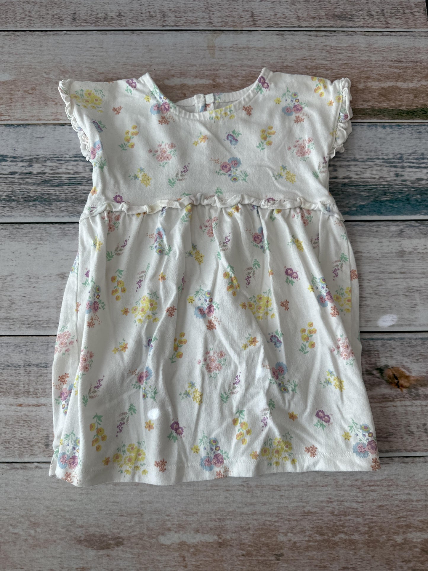 WonderNation Girls White | Floral Dress Size: 24 months White | Floral