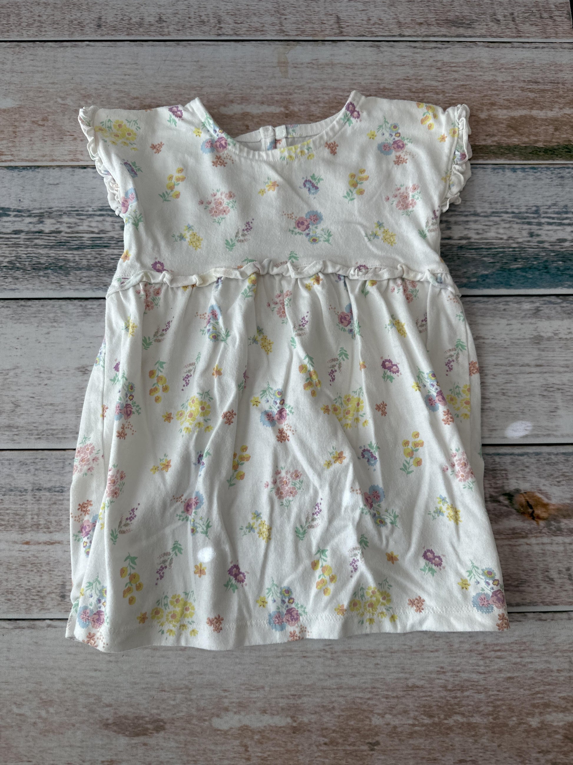 WonderNation Girls White | Floral Dress Size: 24 months White | Floral