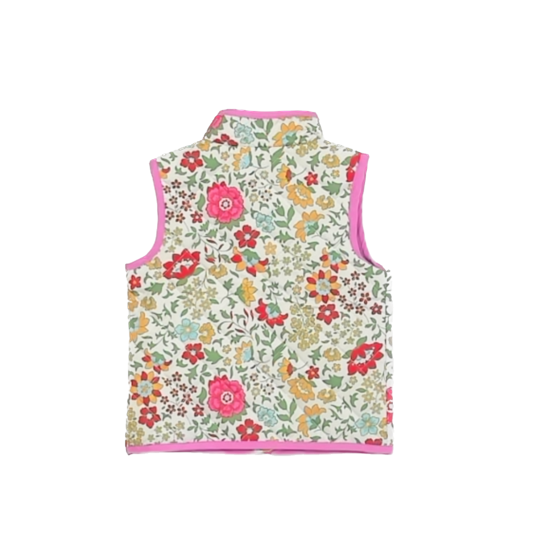 Adventurewear 360 Girls White Floral Vest Size: 9 Months White Floral