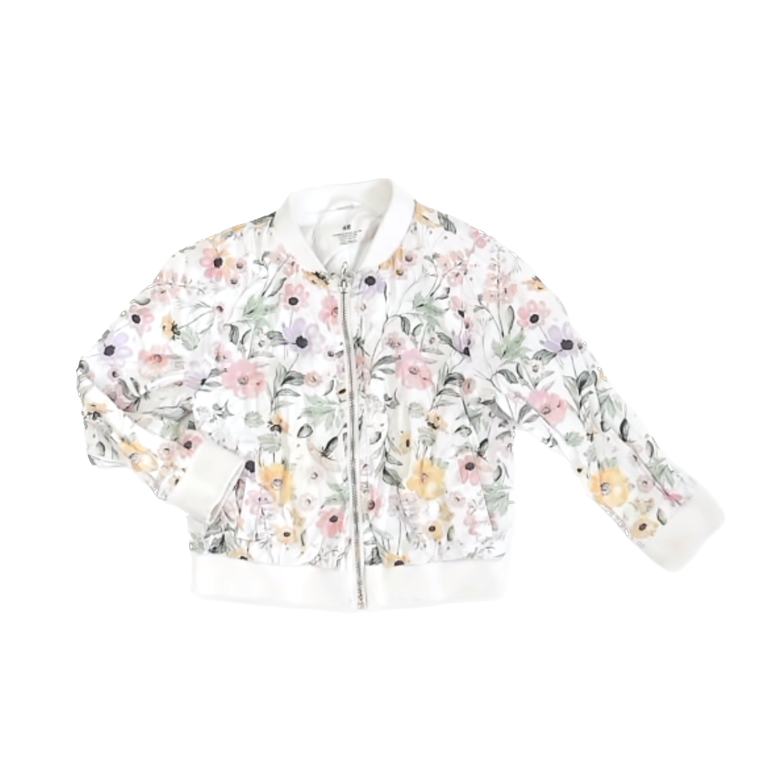 H&M Girls White | Floral Jacket Size: 3-4T White | Floral