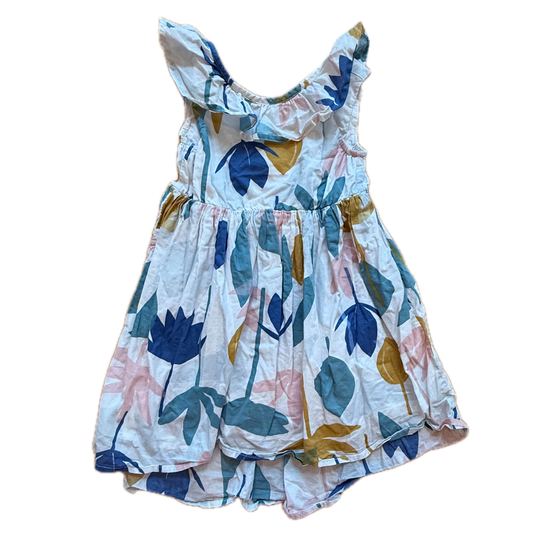 Tea Collection Girls White Floral Dress Size: 4T White Floral