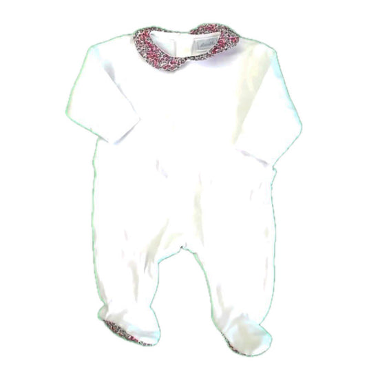 Acanthe Girls White Floral Long Sleeve Outfit Size: 1 Month White Floral