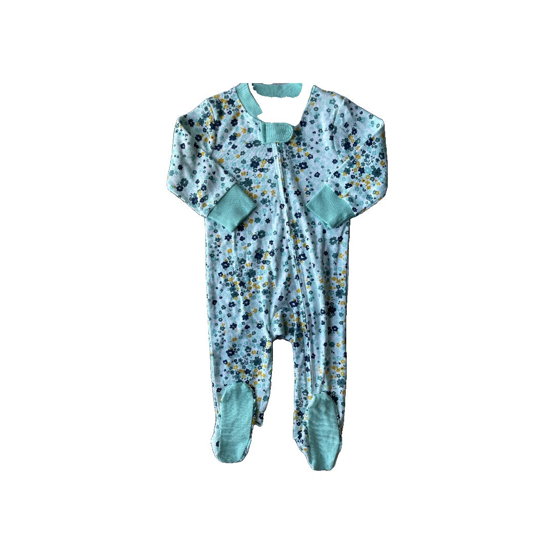 Honest Co Girls White | Flowers | Light Blue | Turquoise | Yellow Pajamas Size: 6-9 months White | Flowers | Light Blue | Turquoise | Yellow