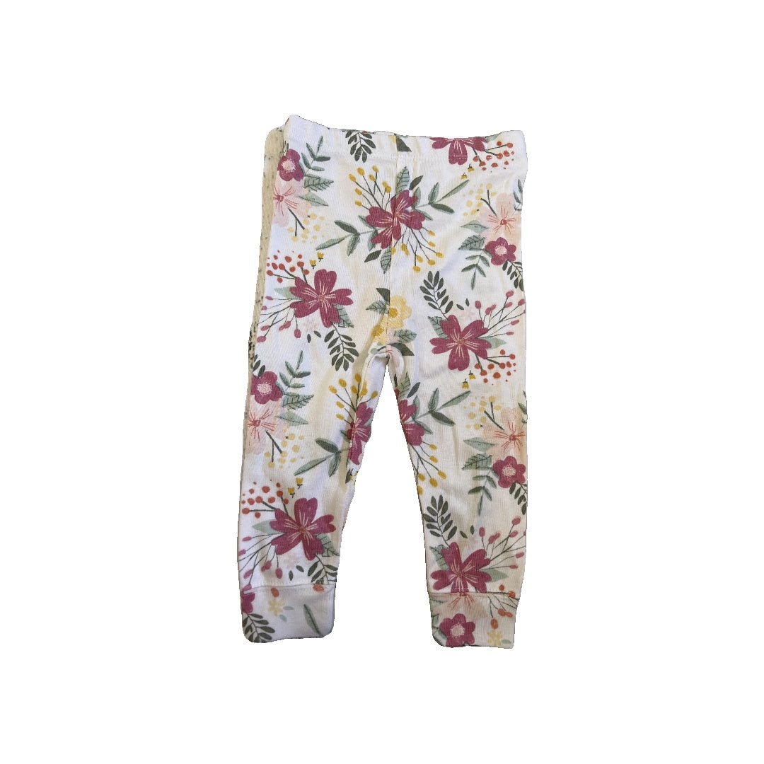 Cloud Island Girls White | Flowers Pants Size: 12M White | Flowers