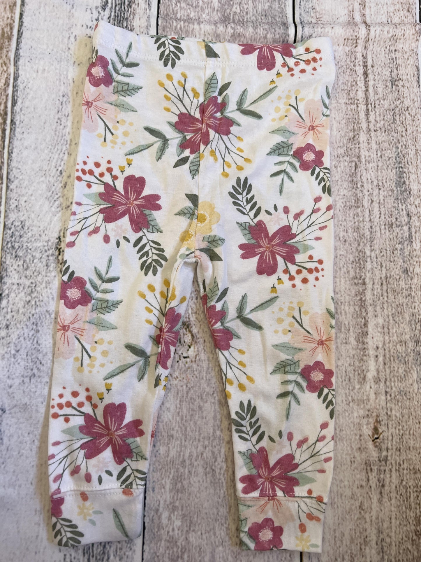 Cloud Island Girls White | Flowers Pants Size: 12M White | Flowers