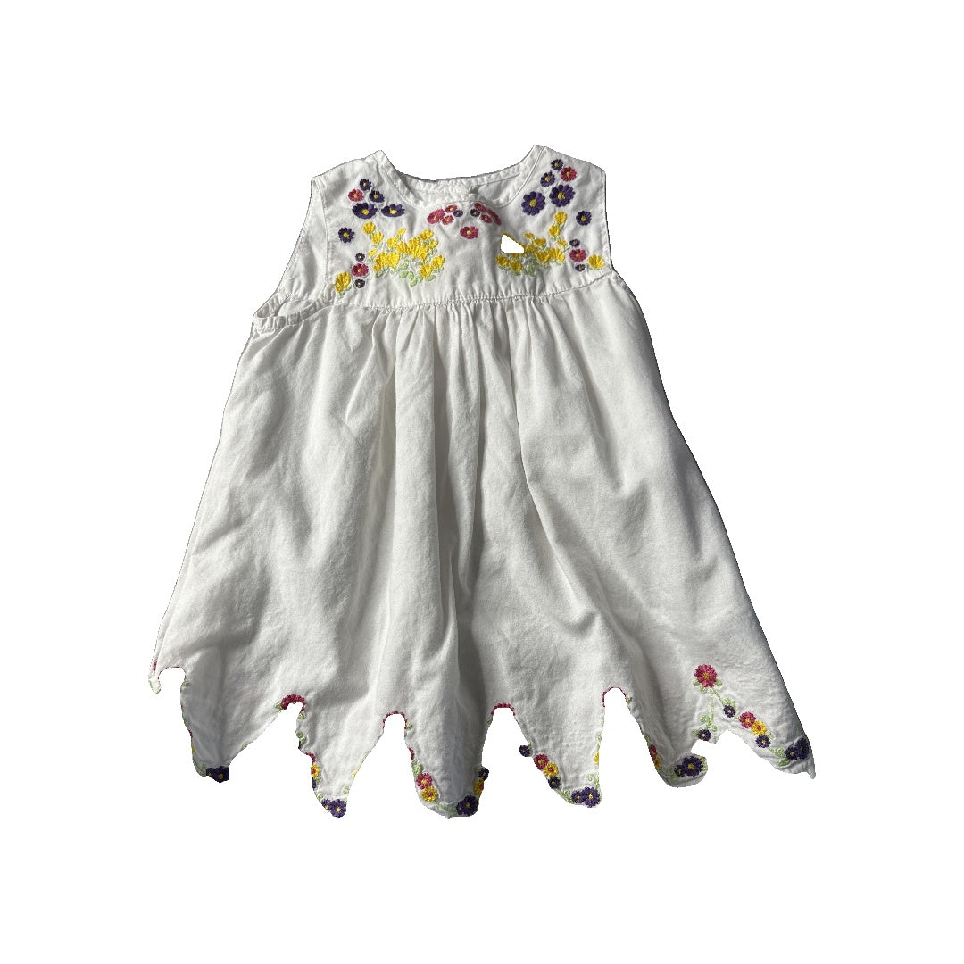 H&M Girls White | Flowers Dress Size: 12-18 months White | Flowers