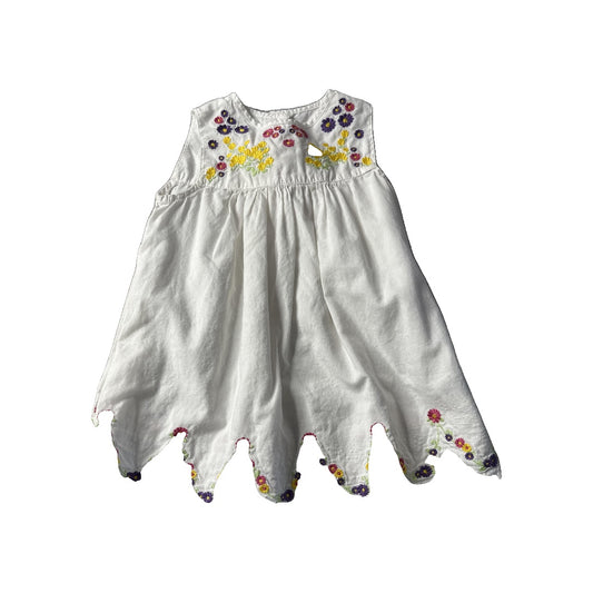H&M Girls White | Flowers Dress Size: 12-18 months White | Flowers