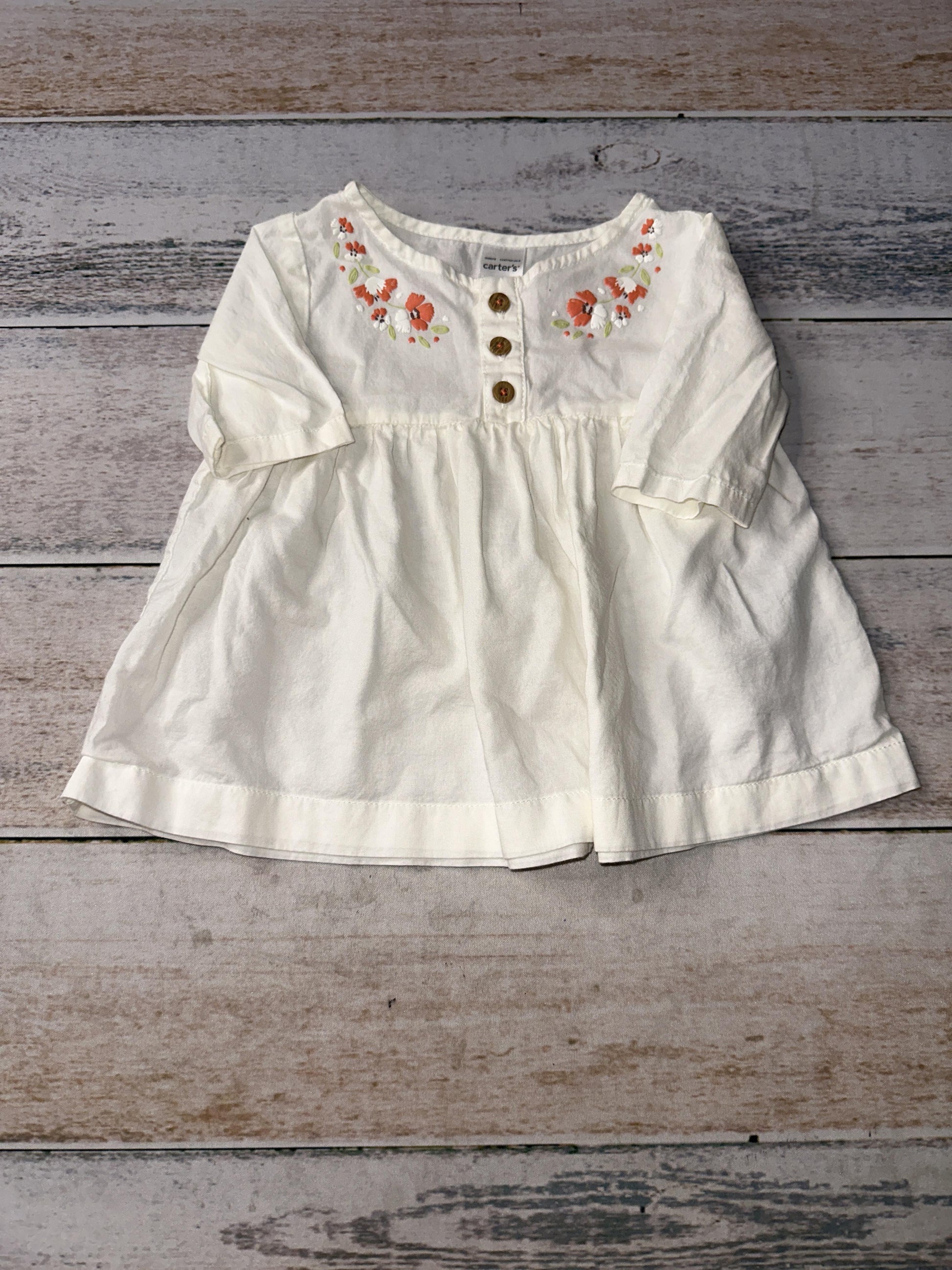 Carters Girls White | Flowers Dress Size: 6 months White | Flowers