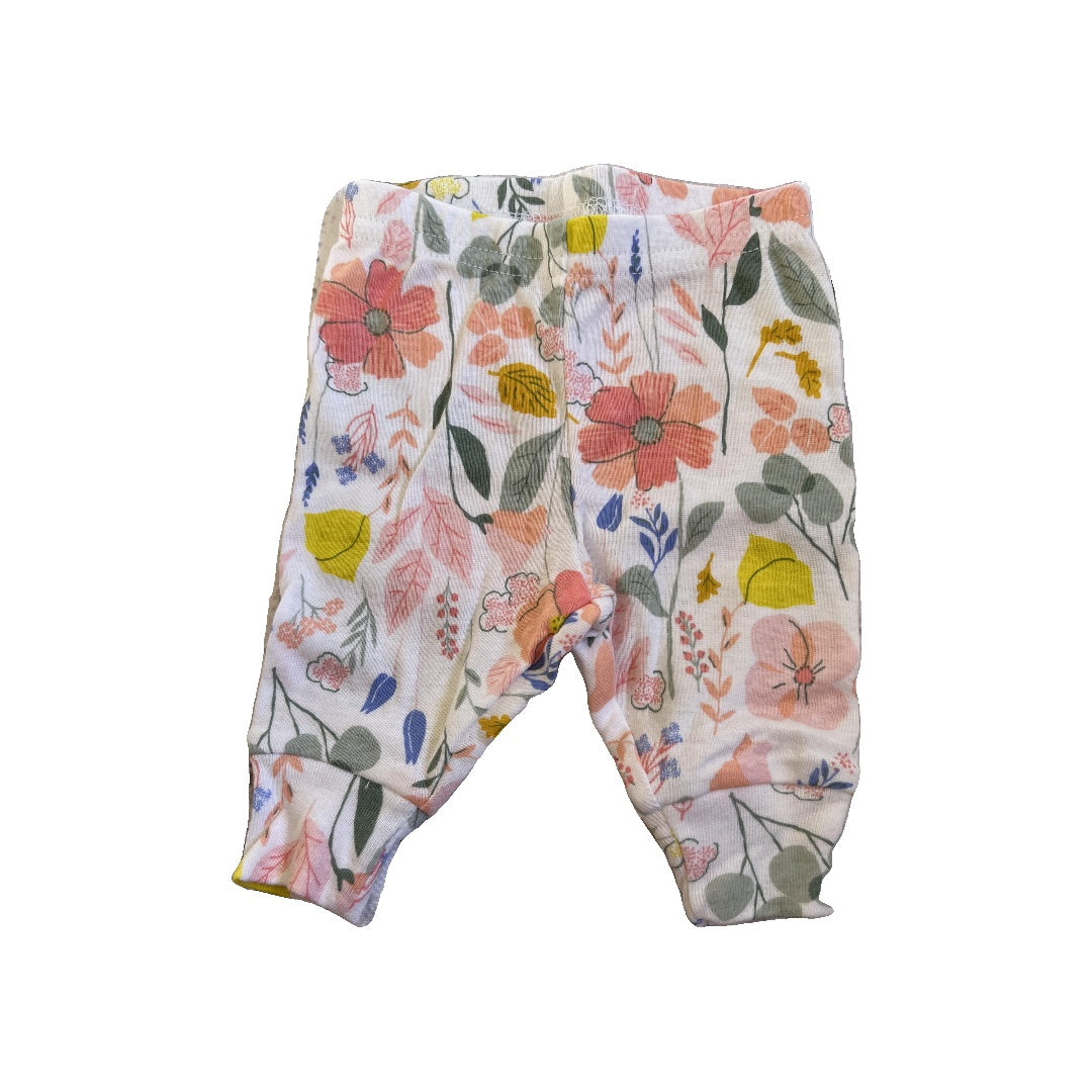 Cloud Island Girls White | Flowers Pants Size: Newborn White | Flowers