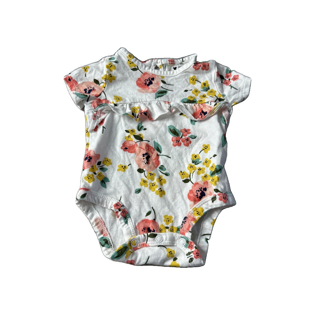Carters Girls White | Flowers Onesie Size: 3 months White | Flowers