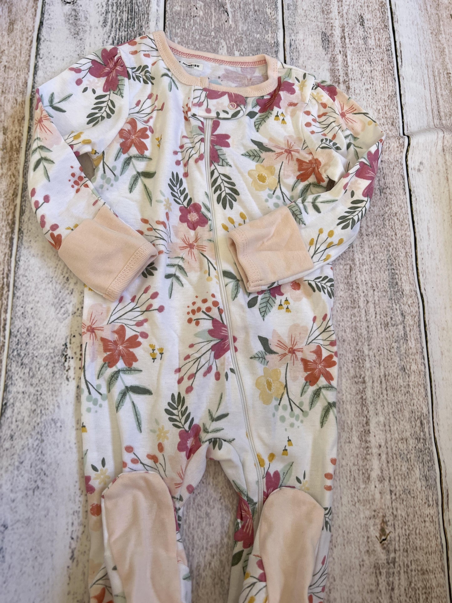 Cloud Island Girls White | Flowers Pajamas Size: 6-9 months White | Flowers