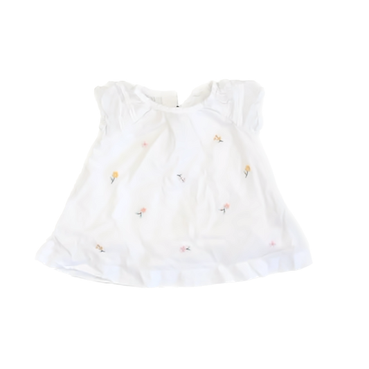 Janie and Jack Girls White Flowers Dress Size: 6-12 Months White Flowers