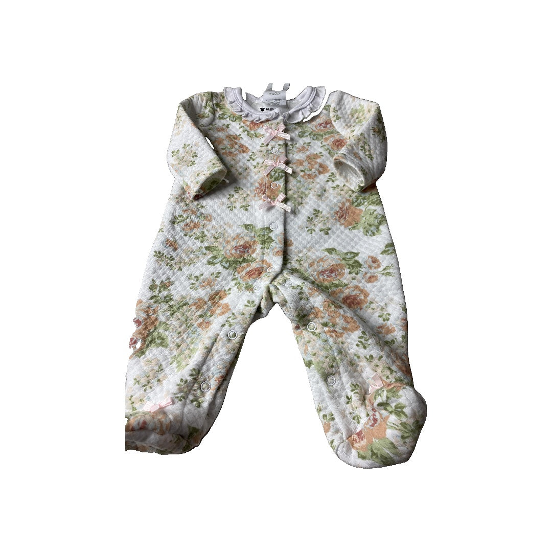 Laura Ashley Girls White | Flowers Pajamas Size: 0-3 months White | Flowers