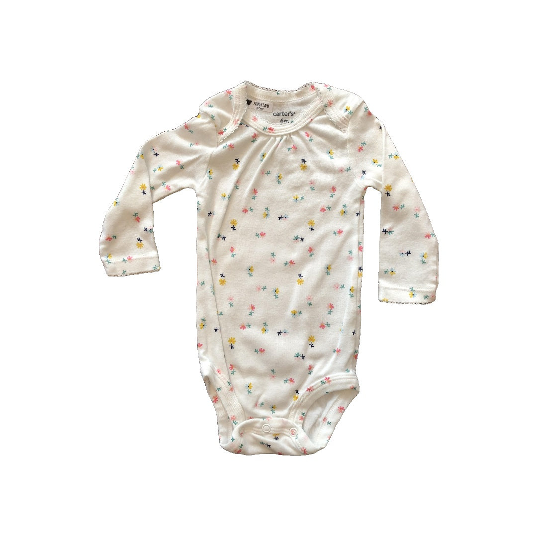 Carters Girls White | Flowers Onesie Size: 6 months White | Flowers