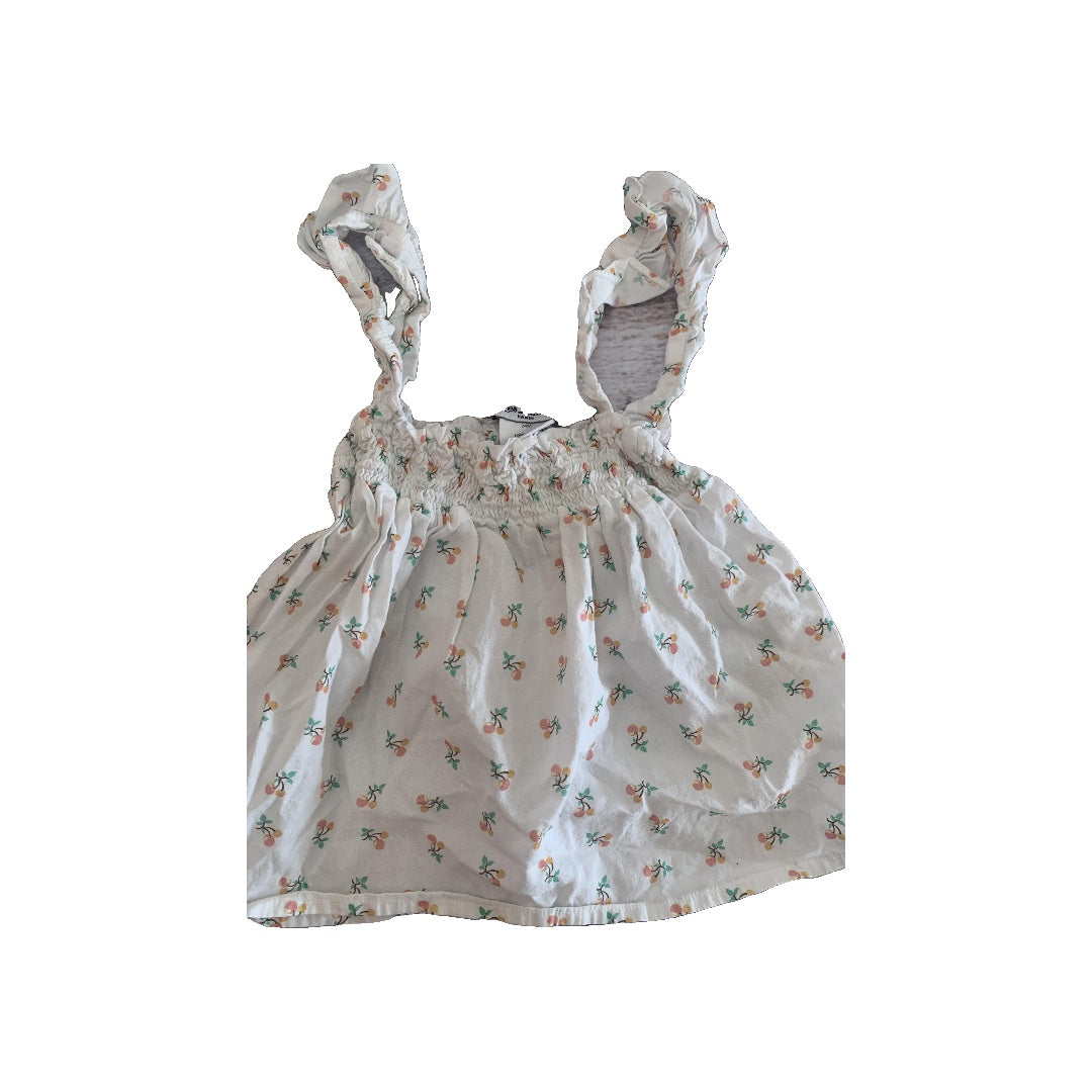 Les Lutins Girls White | Flowers Tank Top Size: 18-24 months White | Flowers