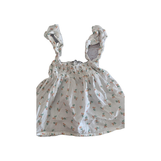 Les Lutins Girls White | Flowers Tank Top Size: 18-24 months White | Flowers