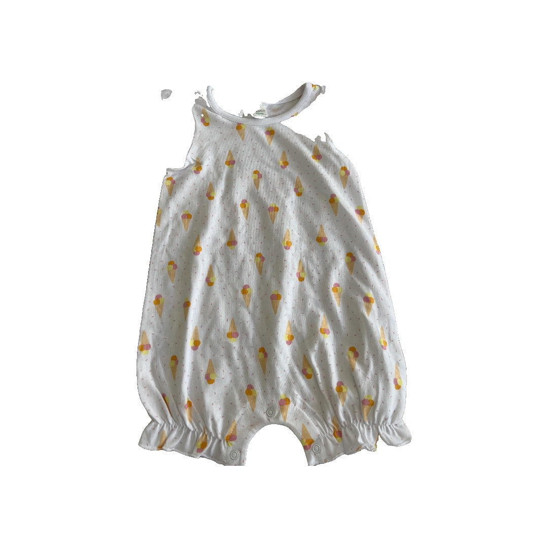 PL Baby Girls White | Food Romper Size: 12 months White | Food