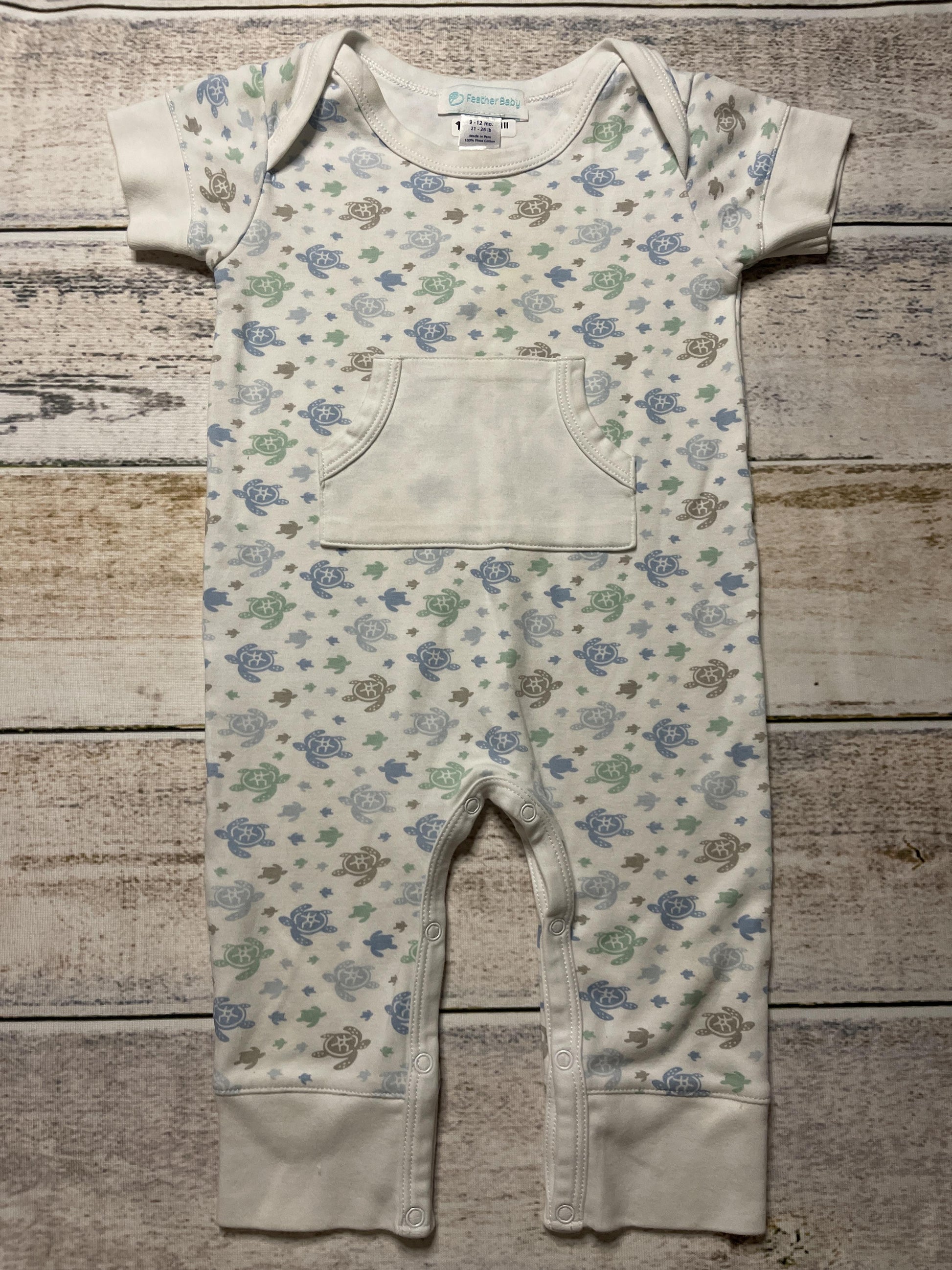 Feather Baby Unisex White | Forest Green | light green Pajamas Size: 9-12 Months White | Forest Green | light green