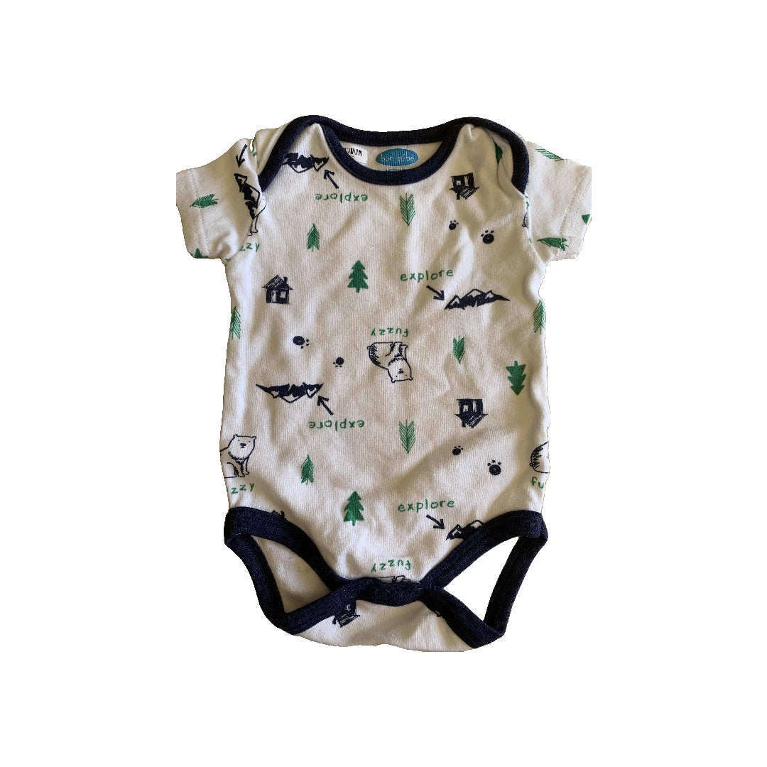 Girls White | Forest Green | Navy Blue Onesie Size: 3-6 months White | Forest Green | Navy Blue