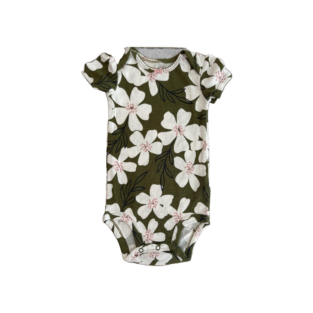 Carters Girls White | Forest Green Onesie Size: 12 months White | Forest Green