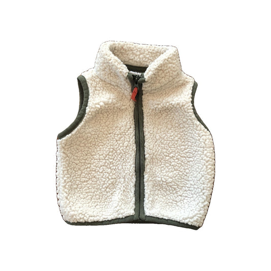 Carters Unisex White | Forest Green Vest Size: 0-3 months White | Forest Green