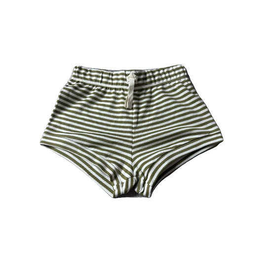 Colored Organics Unisex White | Forest Green Shorts Size: 3T White | Forest Green