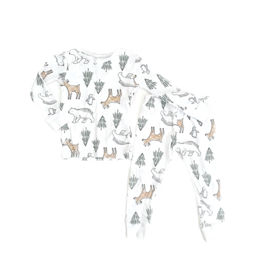 Carter's Unisex White Forest 2-piece Pajamas Size: 2T White Forest