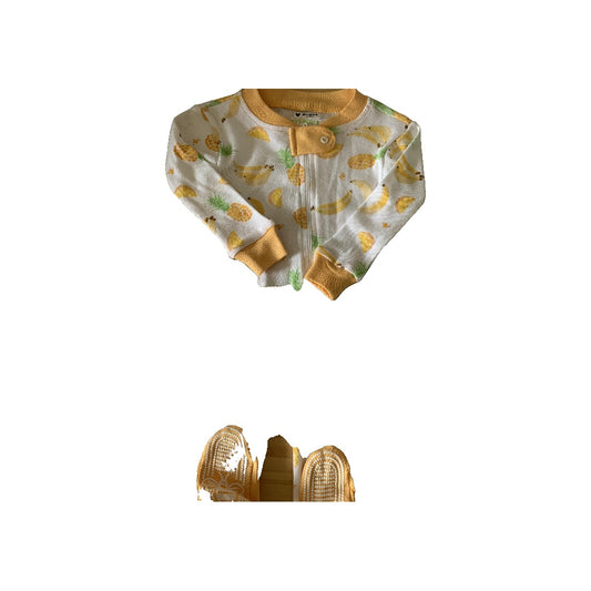 Burt's Bees Girls White | Fruit | Yellow Pajamas Size: 3-6 months White | Fruit | Yellow