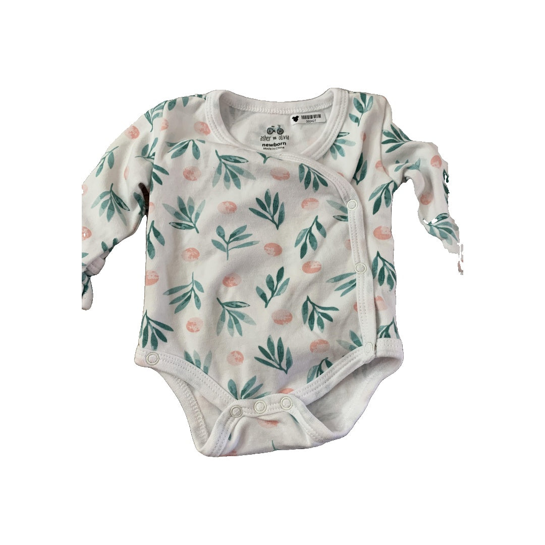 asher and olivia Girls White | Fruit Onesie Size: Newborn White | Fruit