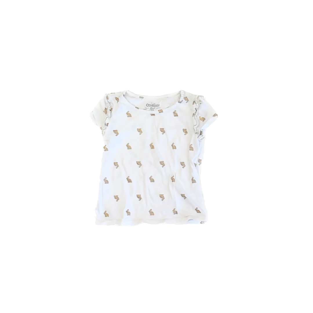 Osh Kosh Girls White | Gold Bunnies Long Sleeve T-Shirt Size: 5T White | Gold Bunnies