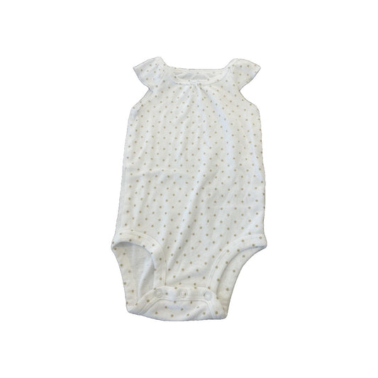 Carters Girls White | Gold | Dots Onesie Size: 6-9 months White | Gold | Dots