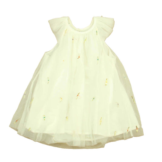 Velveteen Girls White | Gold Flecks Dress Size: 18 Months White | Gold Flecks