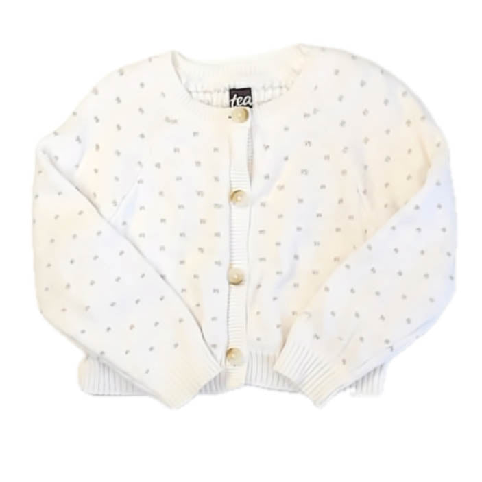Tea Collection Girls White | Gold Cardigan Size: 2-3T White | Gold