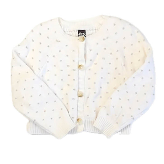 Tea Collection Girls White | Gold Cardigan Size: 2-3T White | Gold