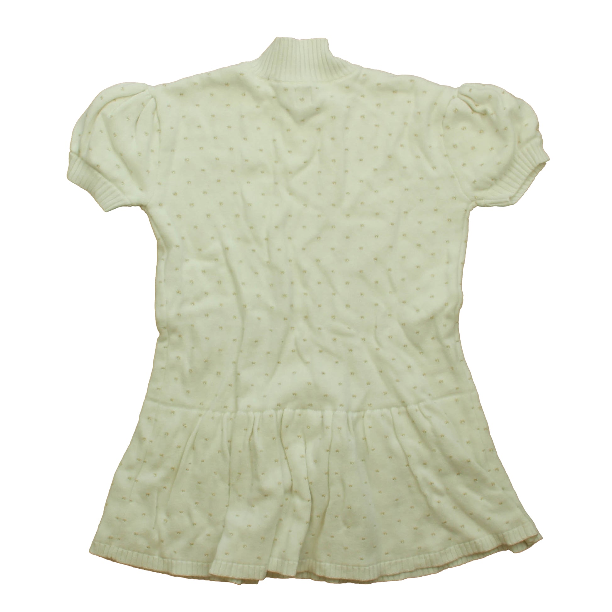 Tea Collection Girls White | Gold Sweater Dress Size: 6 Years White | Gold